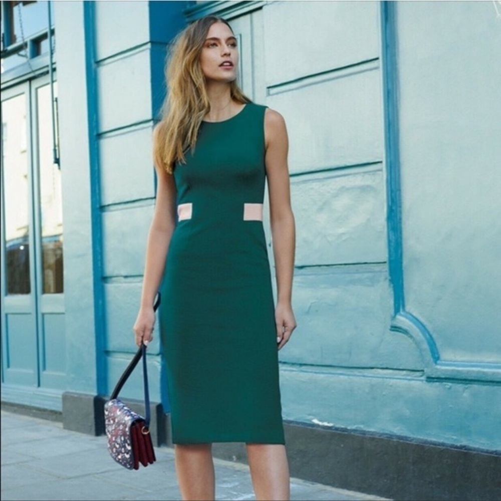 Boden Primrose Ottoman Dress green 6R